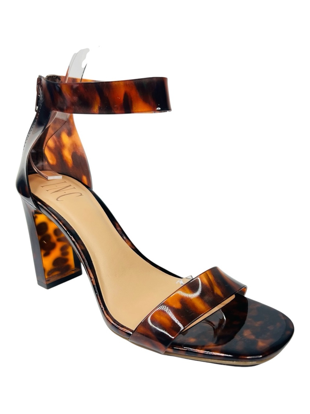INC Women’s Makenna Tortoise Shell Brown Ankle Strap Block Heel Sandals Sz. 7.5